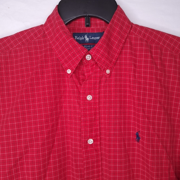 Ralph Lauren Other - RALPH LAUREN Vintage Men's Red Checkered Blake Cotton Button-Down Shirt MEDIUM